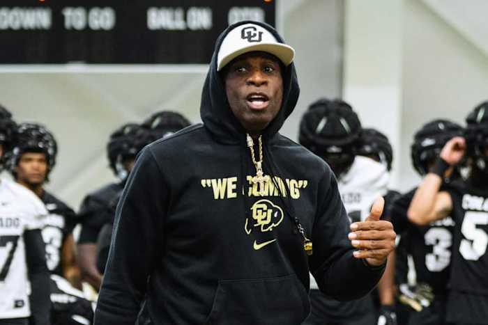 Deion Sanders at practice during the bye week at Colorado
